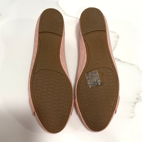 Michael Kors Jilly Logo Embellished Ballet Flats Office Travel Pink Size 8M - Picture 8 of 11